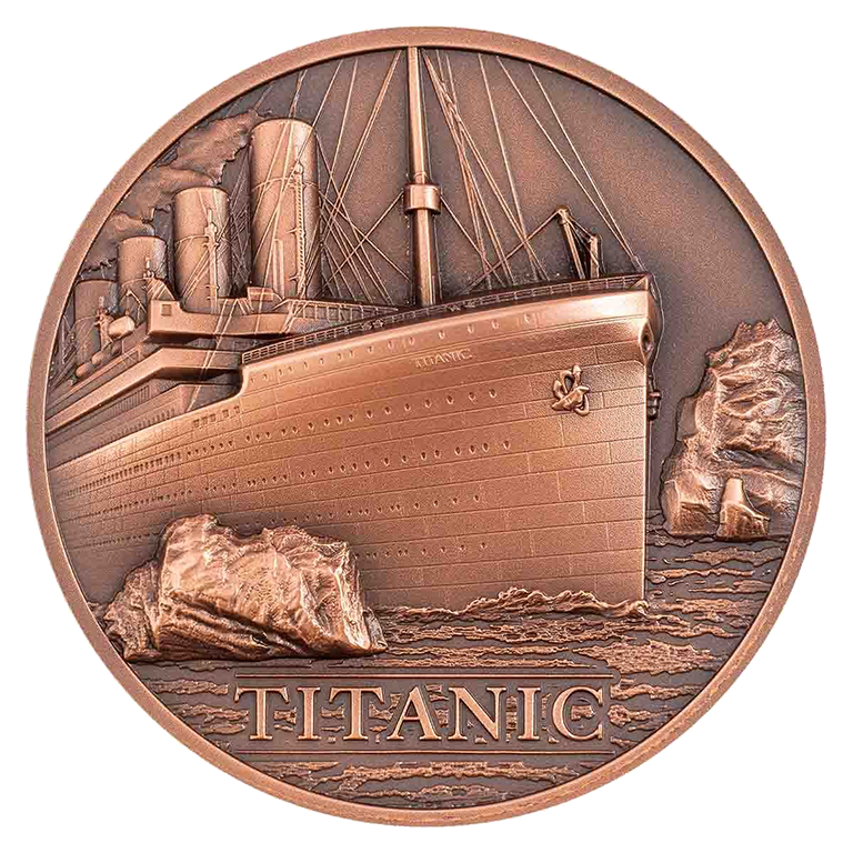 2022 $1 Titanic 50g Antiqued Ultra High Relief Coin