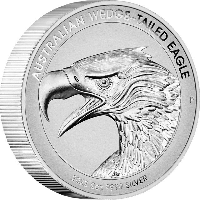 2022 $2 Wedge-Tailed Eagle 2oz Silver Enhance Reverse High Relief Piedfort Proof Coin