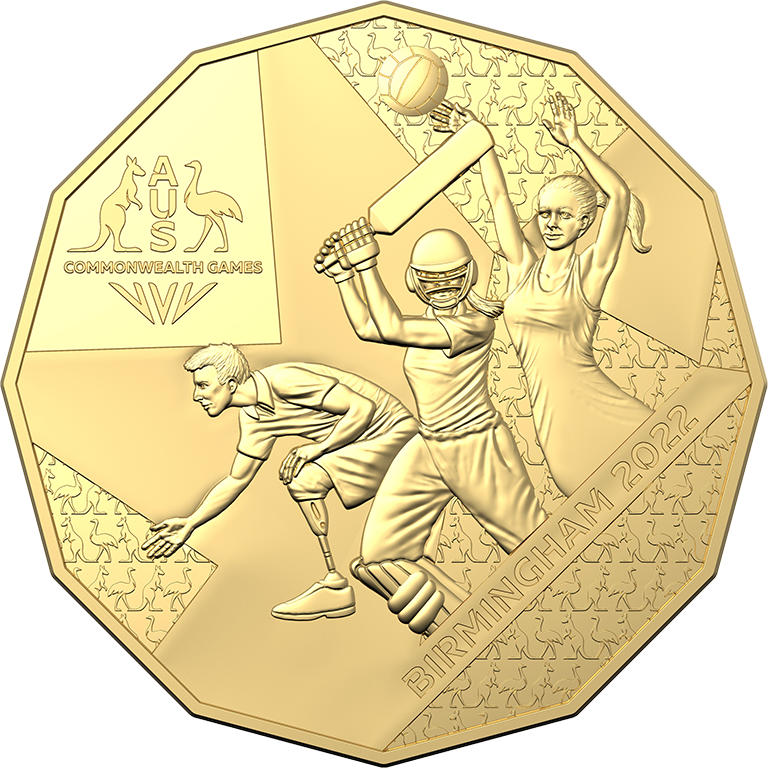 2022 50c Commonwealth Games Gold Plated UNC Coin