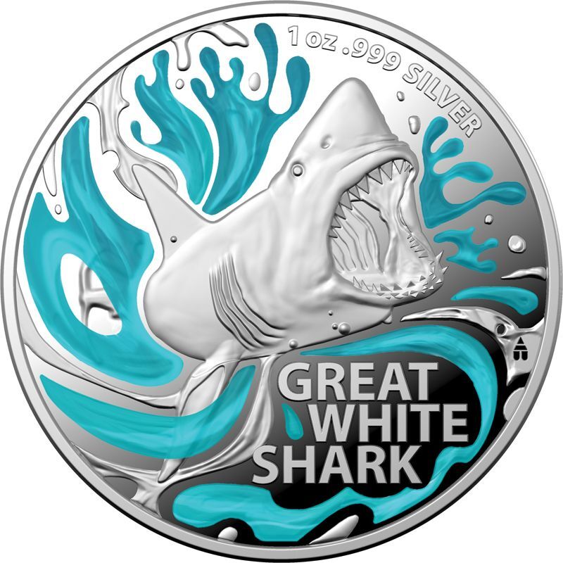 2022 $5 Australia's Most Dangerous Great White Shark 1oz Silver Proof Coin