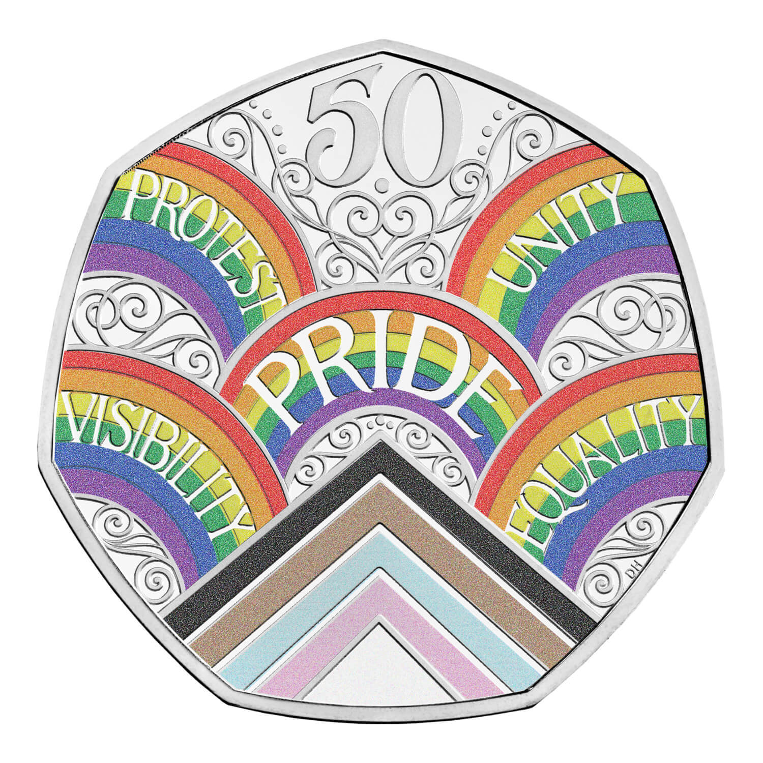 2022 50p 50 Years of Pride Coloured Silver Proof Coin