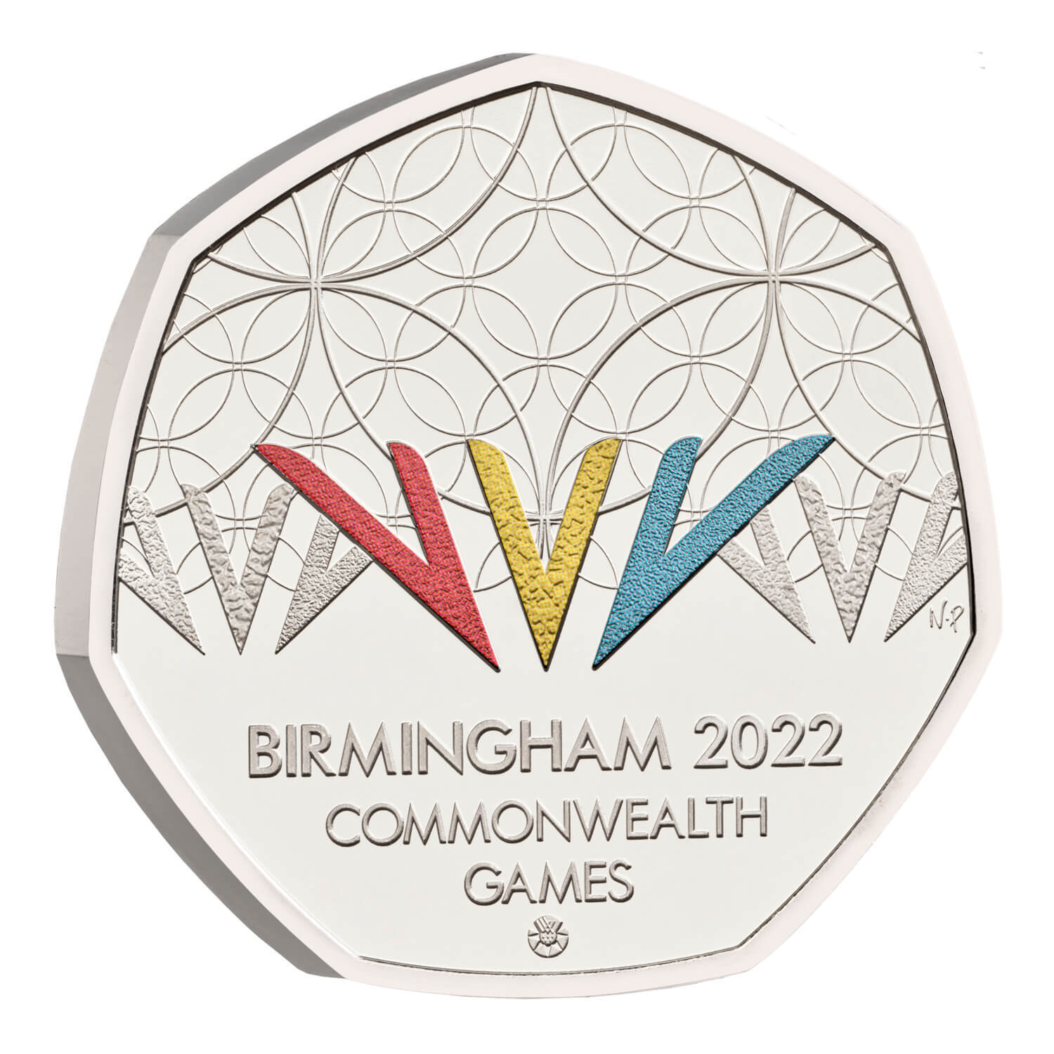 2022 50p Birmingham Comm Games Team Scotland Coloured UNC