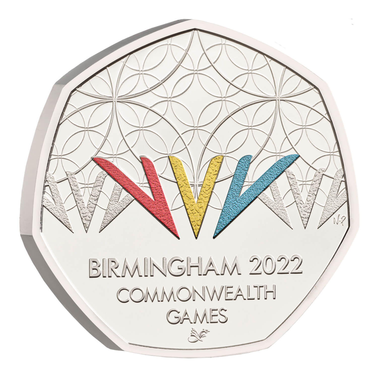 2022 50p Birmingham Comm Games Team Wales Coloured UNC
