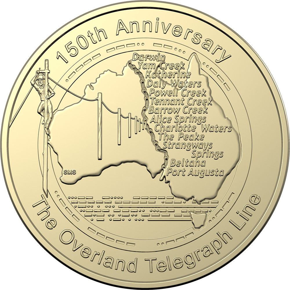 2022 $1 150th Anni of the Overland Telegraph UNC Coin