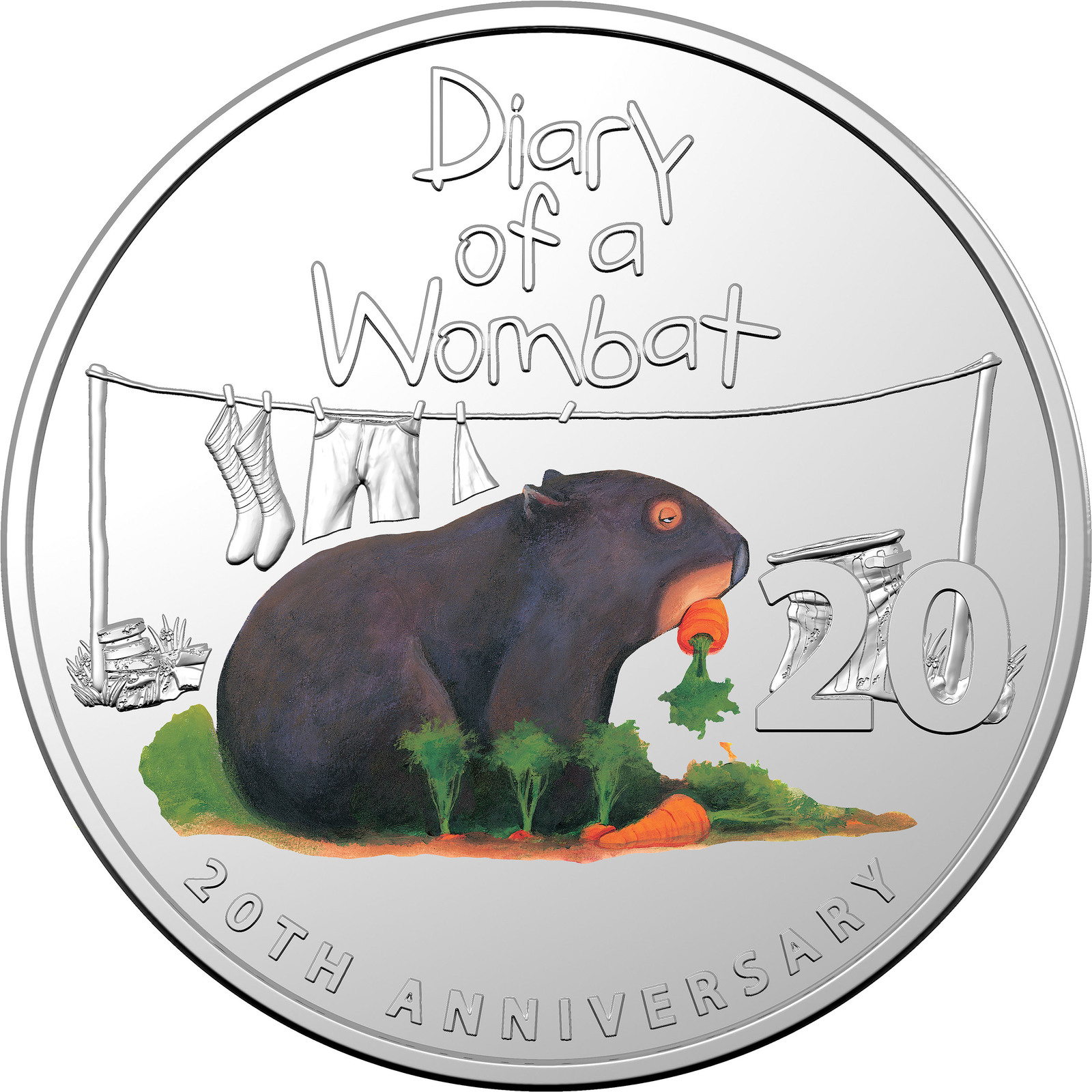 2022 20c Diary of a Wombat UNC Carded Coin
