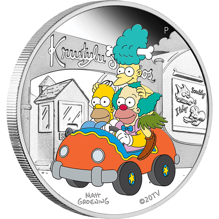 2022 $1 Krusty Lu Studios 1oz Silver Proof Coloured Coin