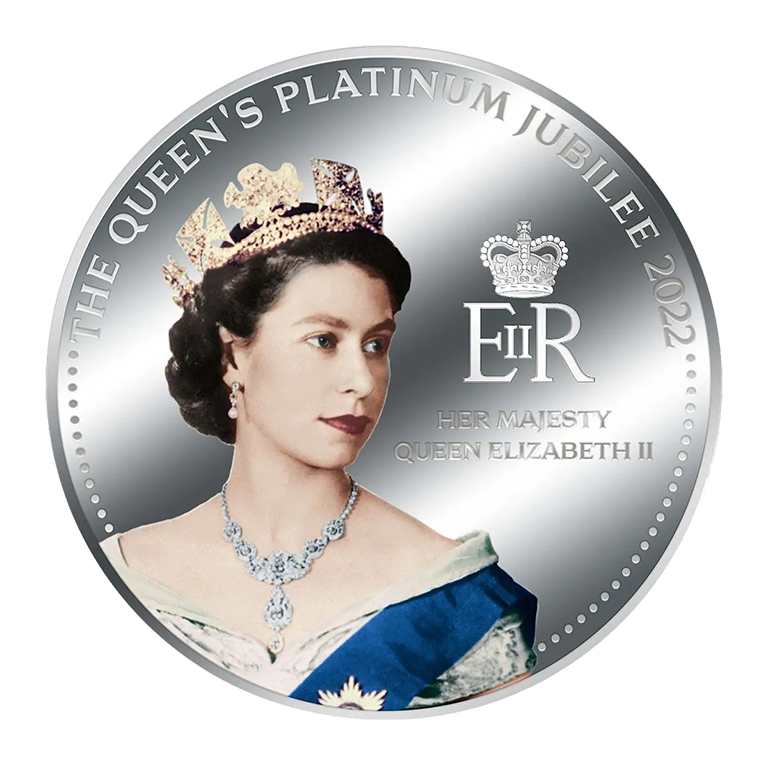 2022 50c Queen Elizabeth II Platinum Jubilee Coin on Card