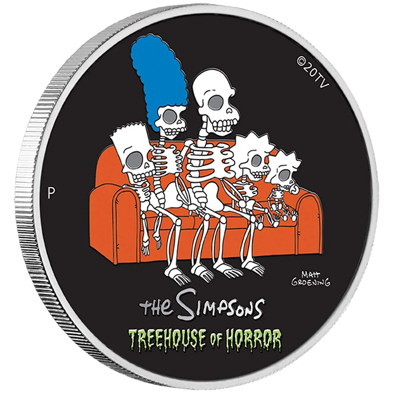 2022 $1 Simpsons Treehouse of Horror 1oz Coloured Silver Coin