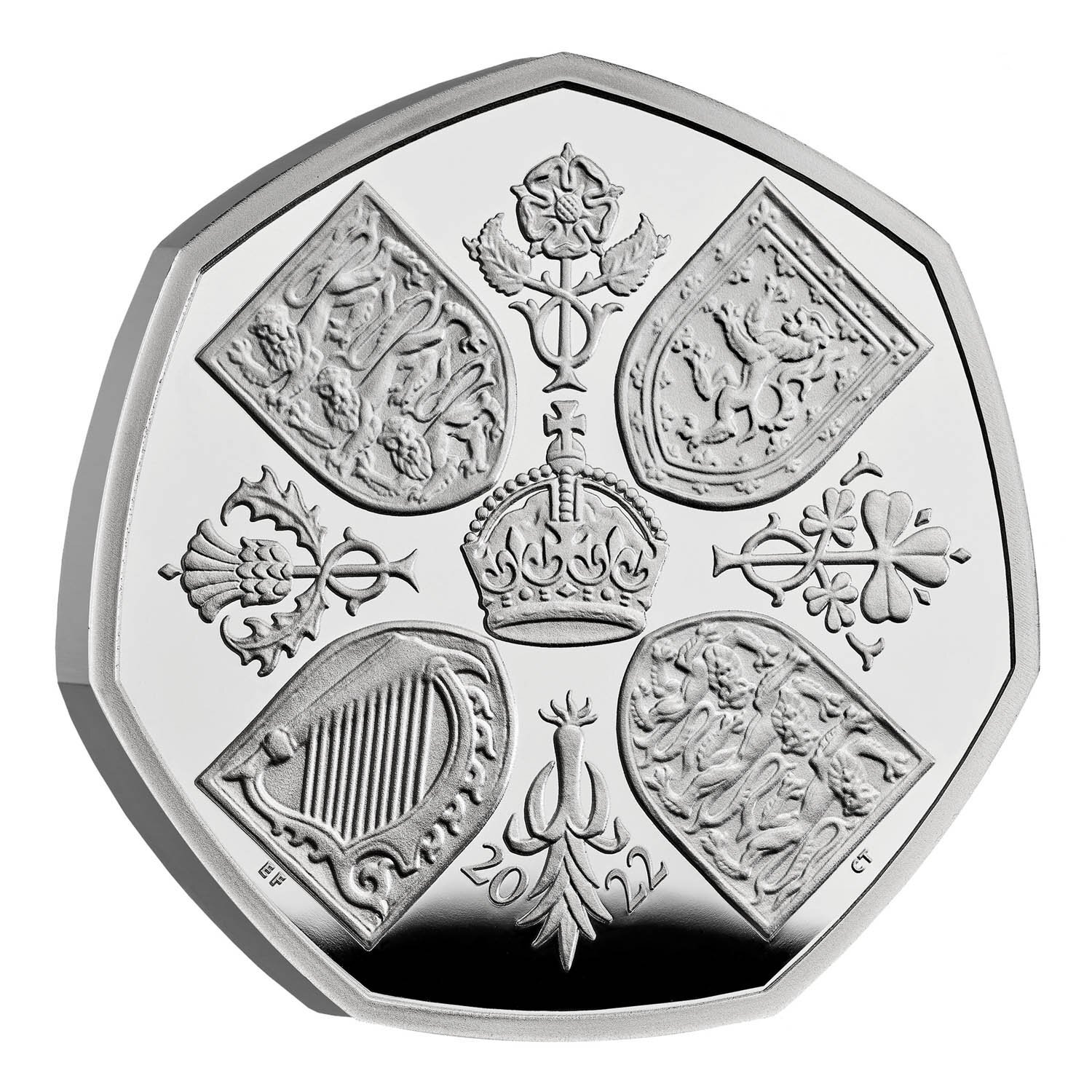 2022 50p King Charles III Queen Elizabeth Tribute Silver Proof Coin