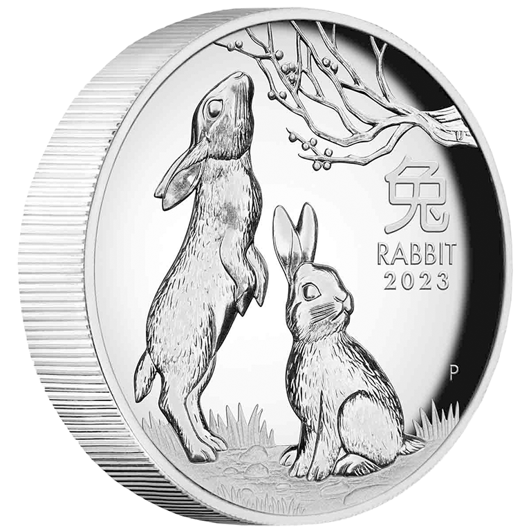 2023 $1 Year of the Rabbit 1oz Silver High Relief Silver Proof Coin