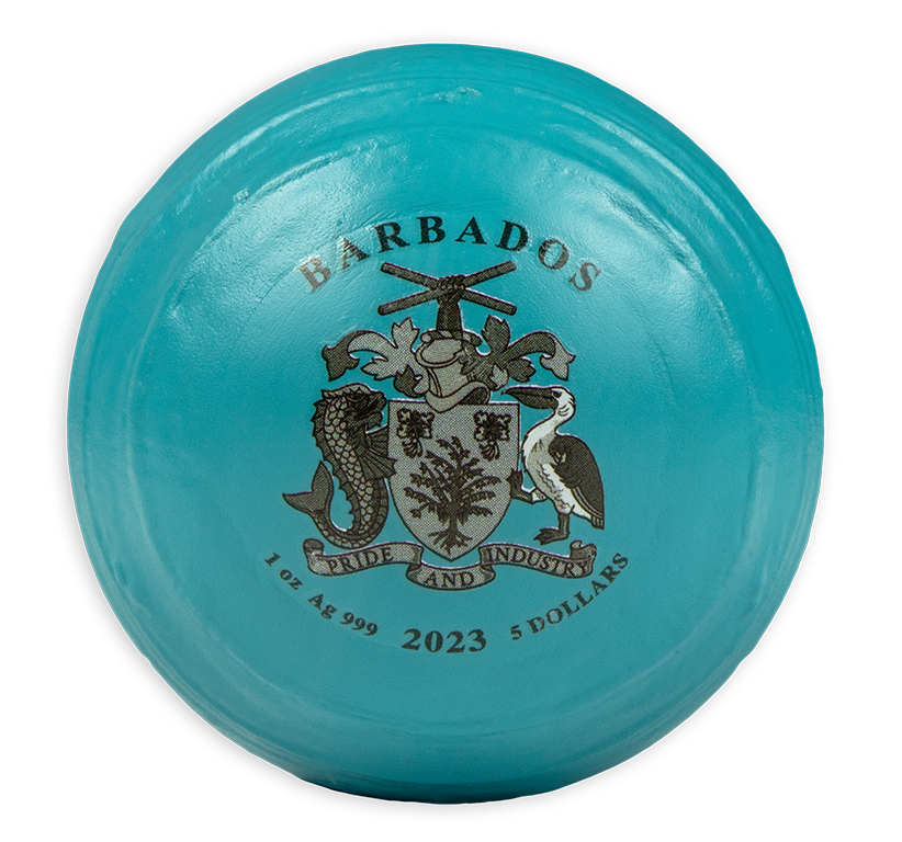 2023 $5 Uranus Spherical 1oz Silver Coloured Coin
