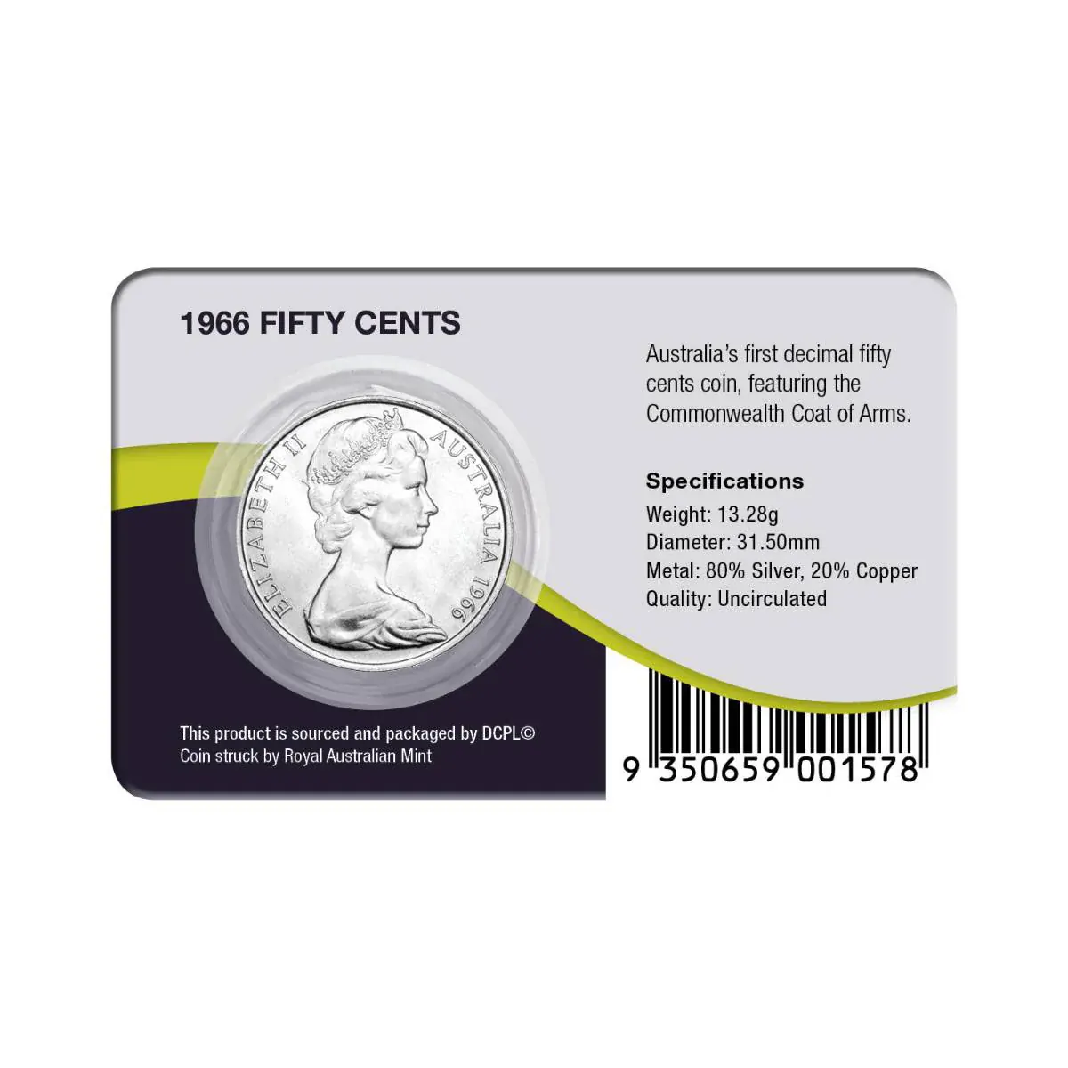 1966 50c Round UNC Coin Pack