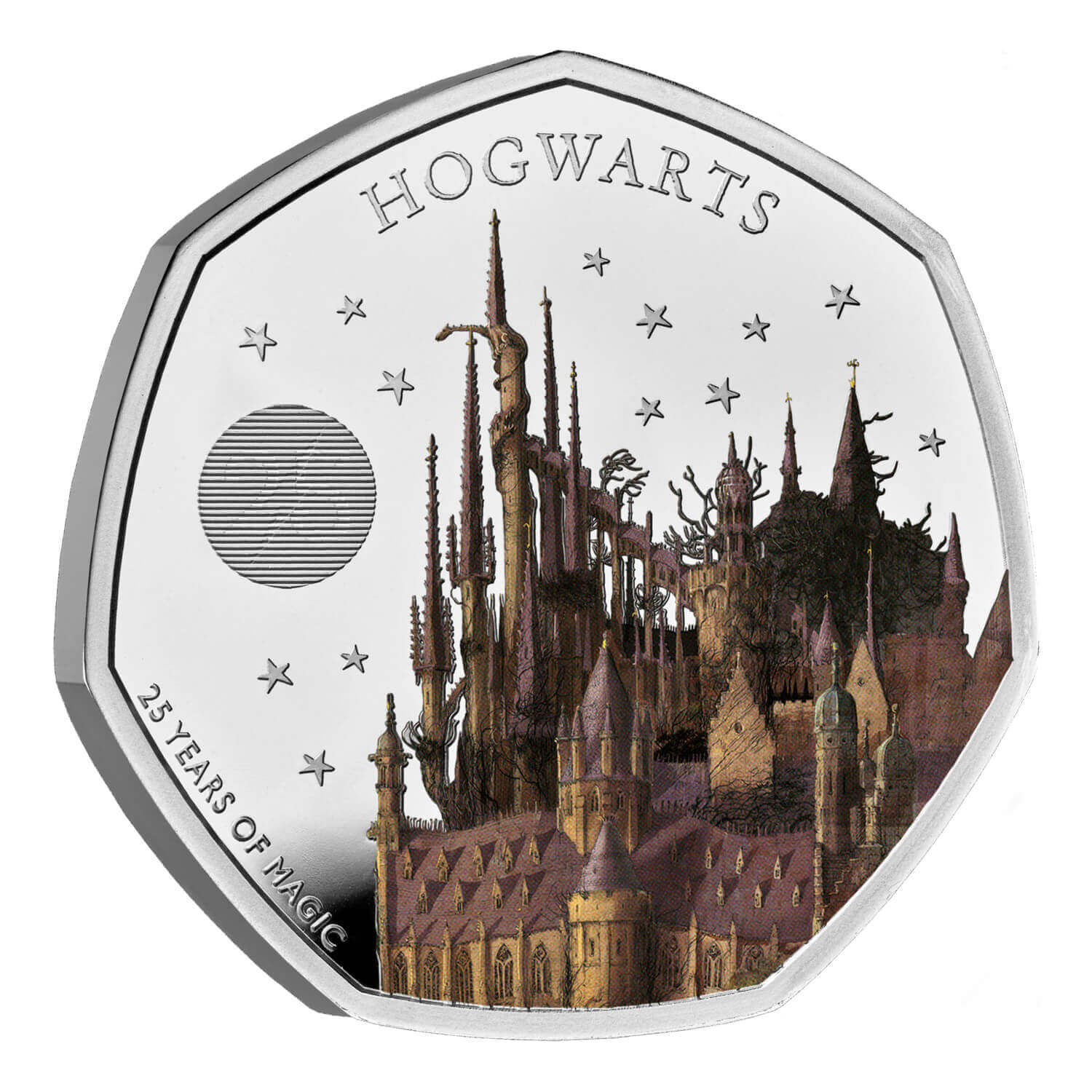 2023 50p Hogwarts School Coloured Silver Proof Coin