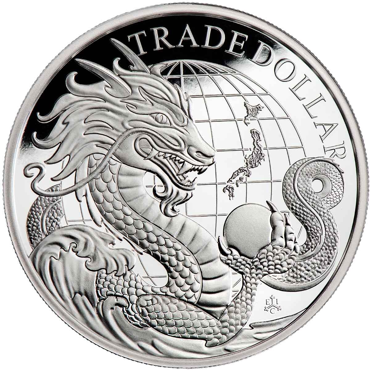 2023 £1 Modern Japanese Trade Dollar 1oz Silver Proof Coin