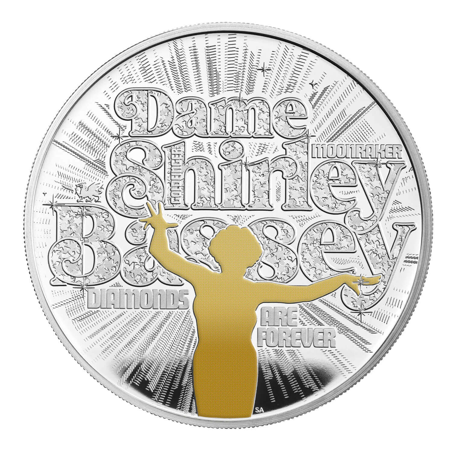 2023 £2 Dame Shirley Bassey Coloured 1oz Silver Proof Coin