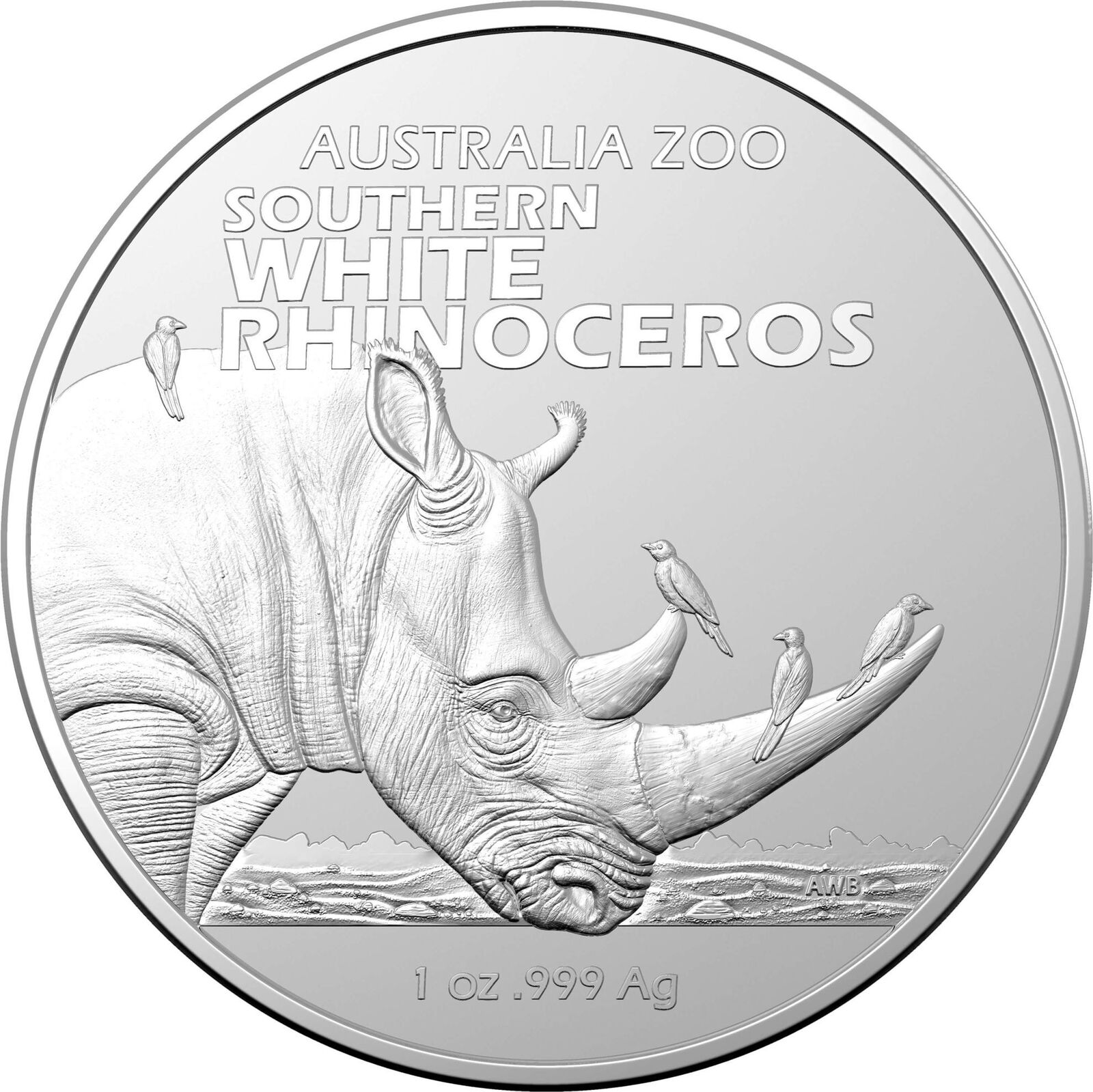 2023 $1 Southern White Rhinoceros Silver Investment Coin