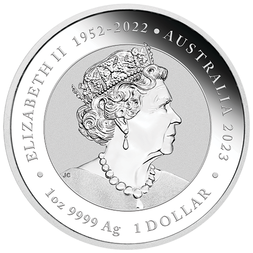 2023 $1 Australian Chinese Myths and Legends - Dragon and Koi 1oz Silver BU Coin