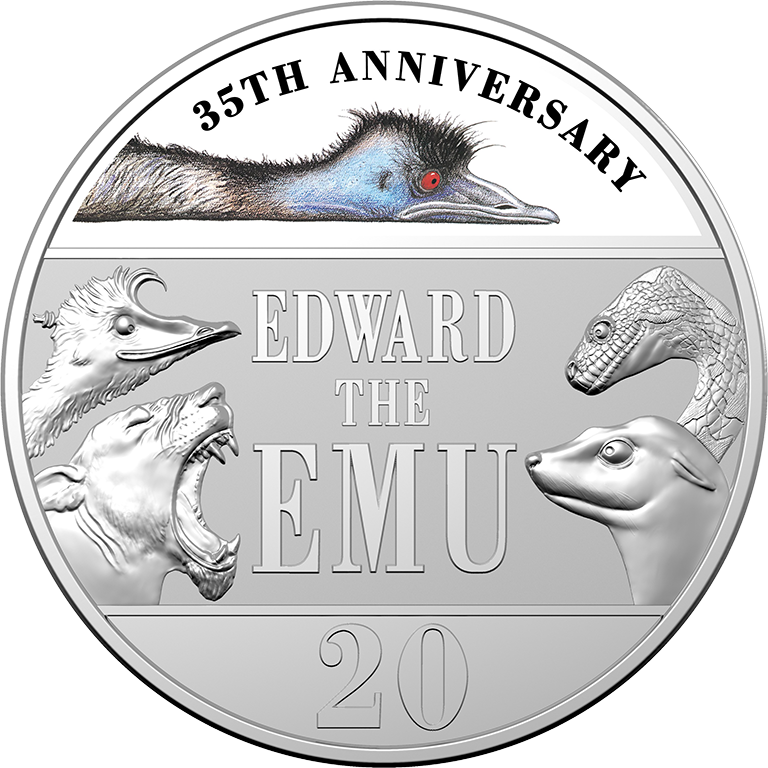2023 35th Anniversary of Edward the Emu Coloured UNC Coin