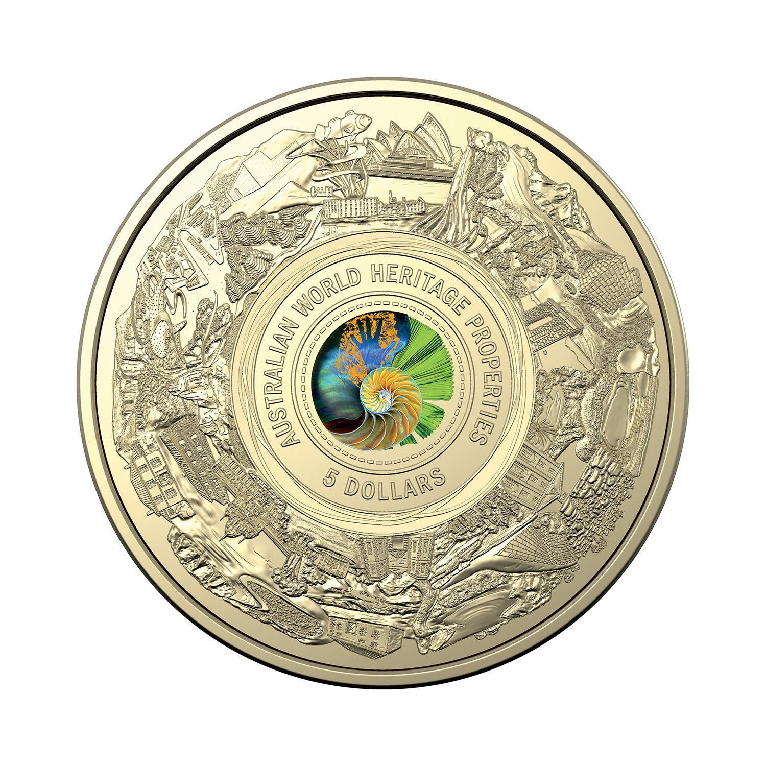 2023 $5 World Heritage Properties Coloured UNC Coin