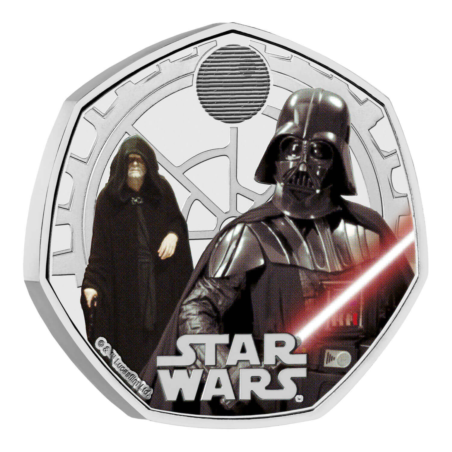 2023 50p Star Wars Darth Vader and Emperor Palpatine Coloured BUNC Coin