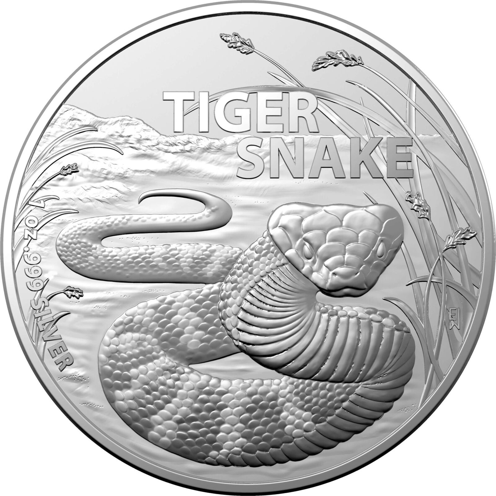 2024 $1 Tiger Snake 1oz Silver Investment Coin