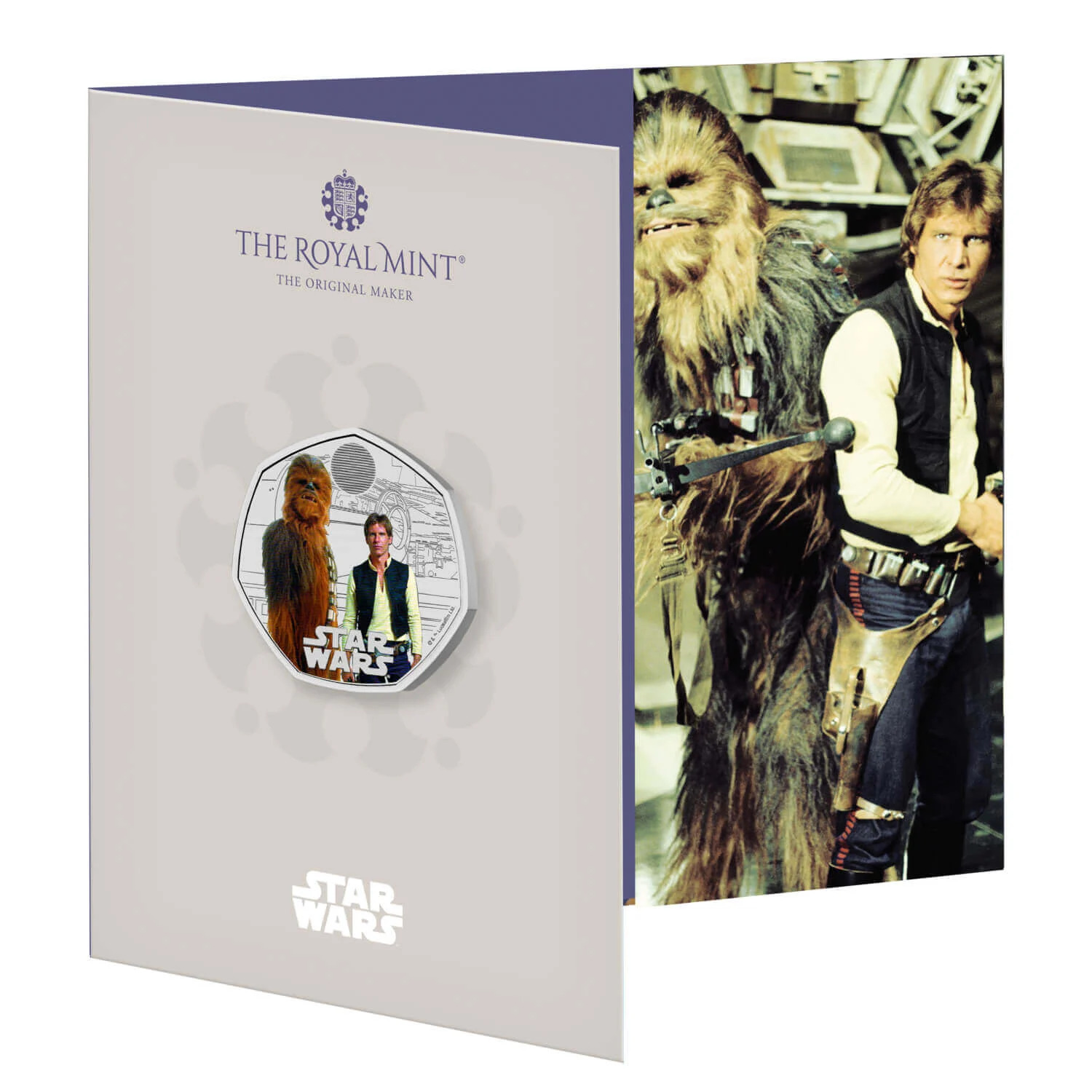 2024 50p Star Wars Han Solo and Chewbacca Coloured BUNC Coin