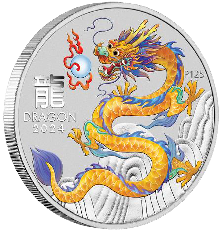 2024 $1 Australian Lunar Yellow Dragon ANDA Melbourne Expo