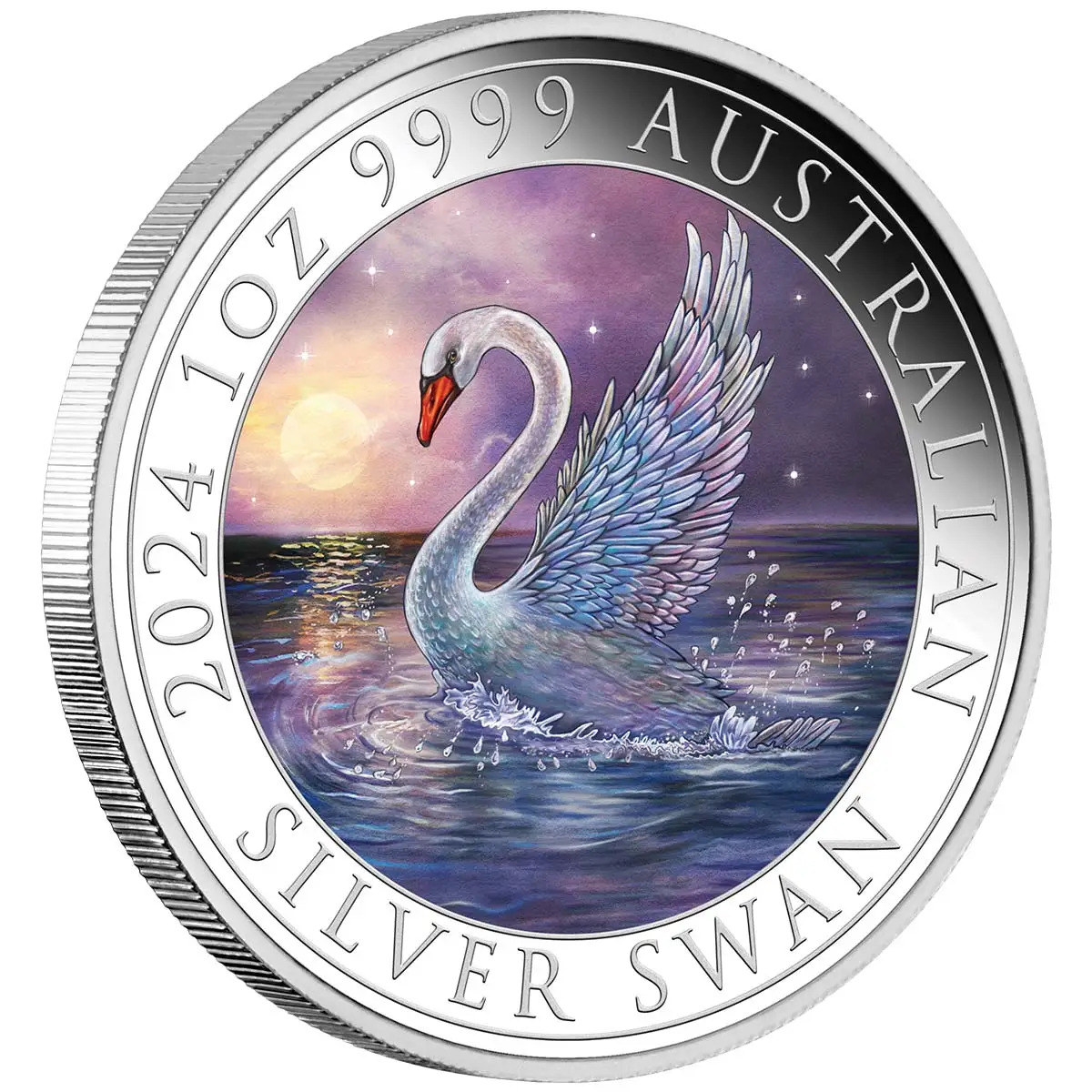 2024 $1 Australian Swan 1oz Coloured Silver Coin