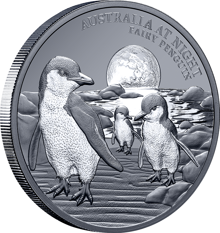 2024 $1 Australia at Night Fairy Penguin 1oz Silver Black Proof Coin
