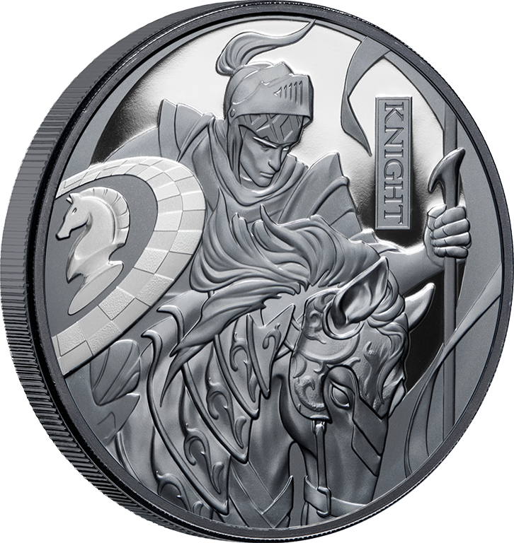 2024 $1 Chess Knight 1oz Black Silver Proof