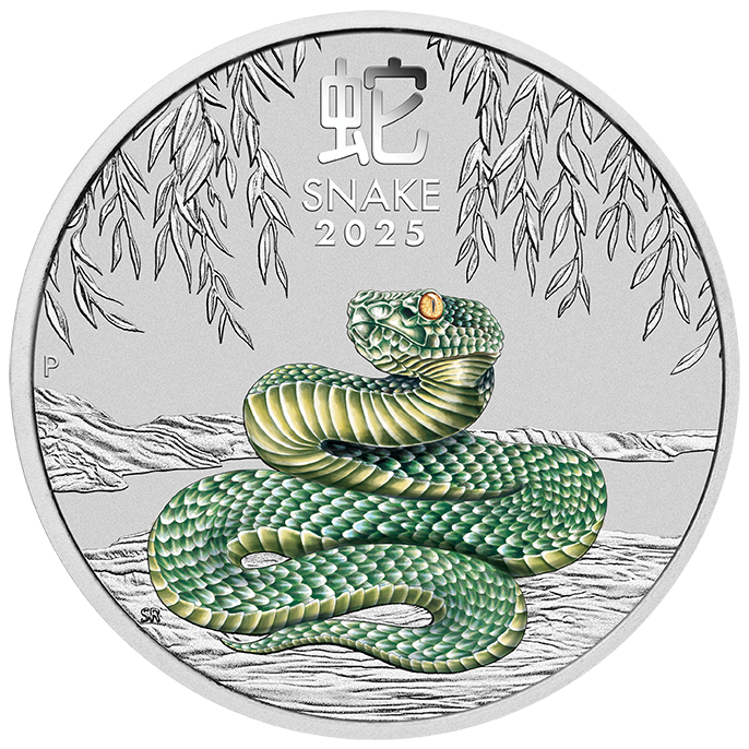 2025 $1 Lunar Year of the Snake Coloured 1oz Silver Coin Melbourne ANDA Money Expo