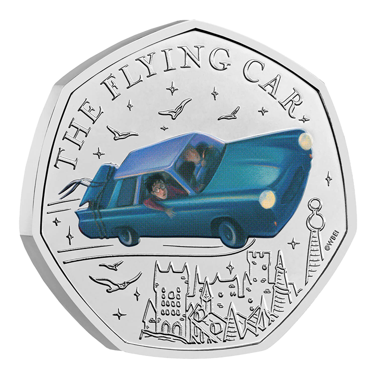 2025 50p Harry Potter - The Flying Car Coloured BUNC Coin
