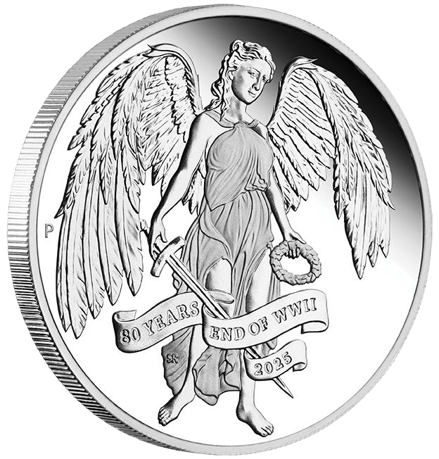 2025 $1 80th Anniversary End of WWII - Winged Victory 1oz Silver Proof Coin