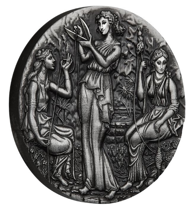 2025 $2 Fate - Moirai 2oz Silver Antiqued High Relief Coin