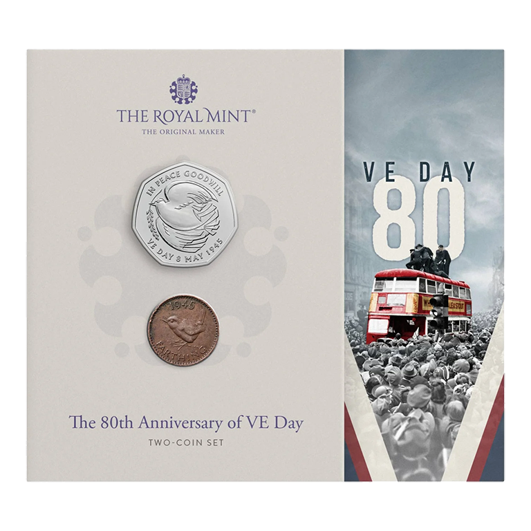 2025 50p 80th Anniversary of VE Day Two Coin Set