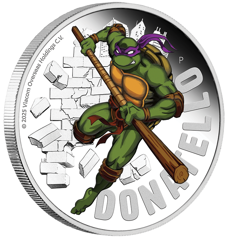 2025 $1 Teenage Ninja Mutant Turtles - Donatello 1oz Coloured Silver Proof