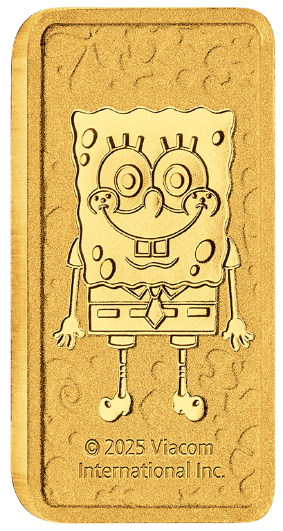2025 Spongebob Squarepants 1g Gold Minted Bar