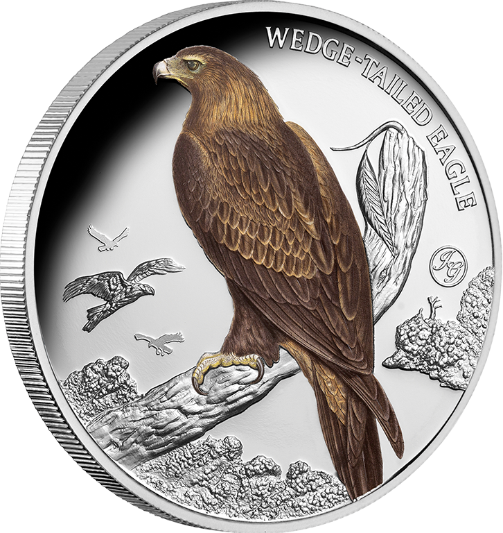 2025 $1 Birds of Australia Wedge-tailed Eagle 1oz Coloured Silver Proof