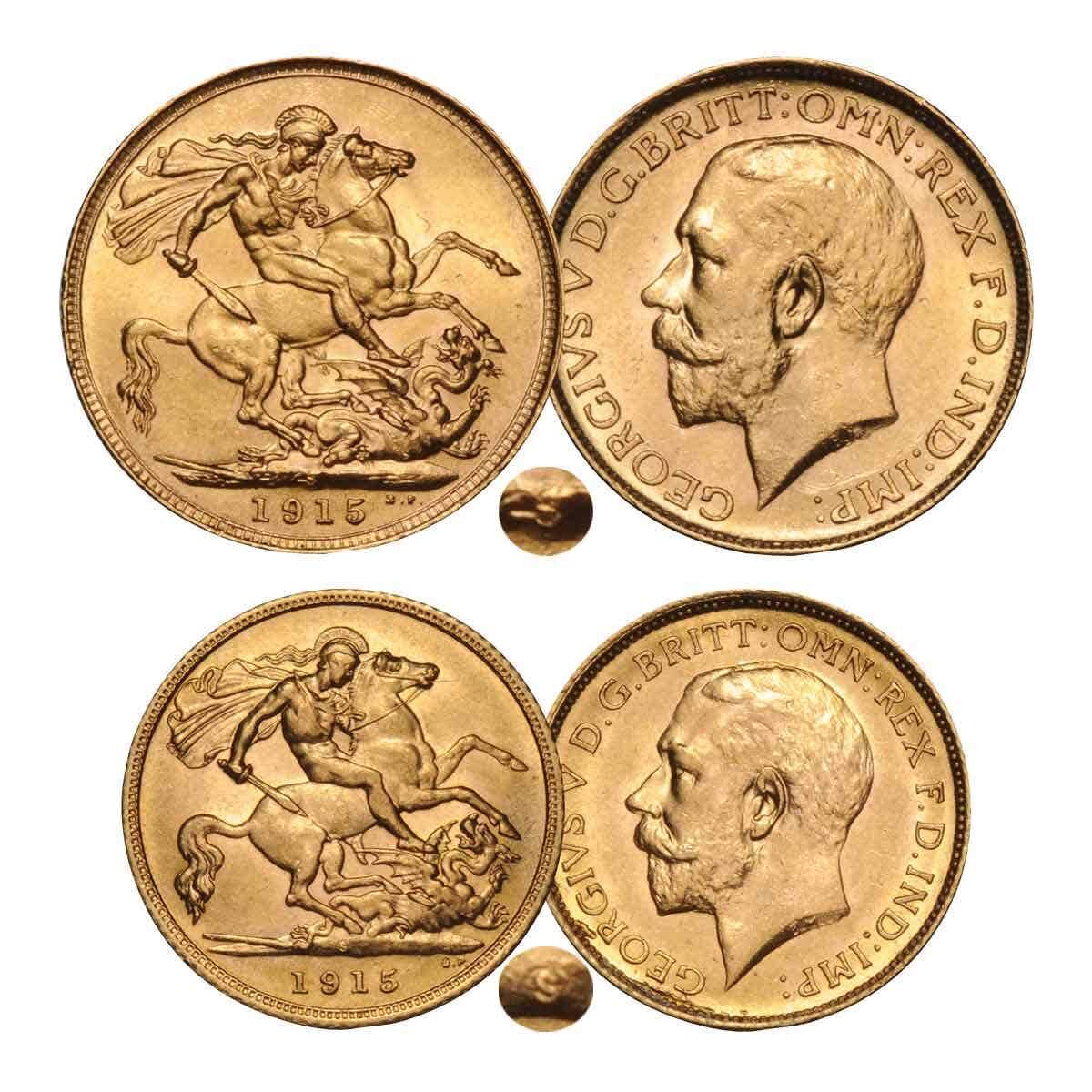 1915 Sydney George V Gold Sovereign & Half Sovereign 2-Coin Set about Uncirculated-Uncirculated