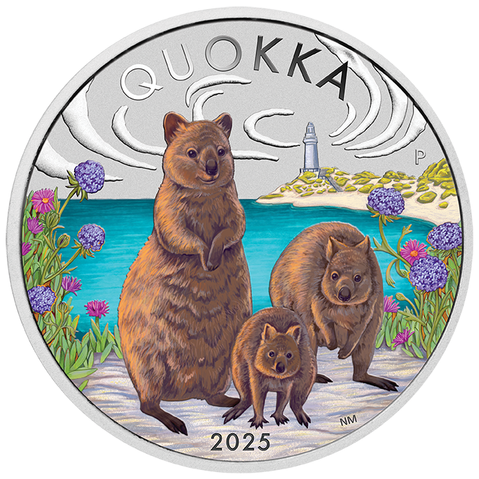 2025 $1 Australian Quokka 10z Silver Coloured Coin