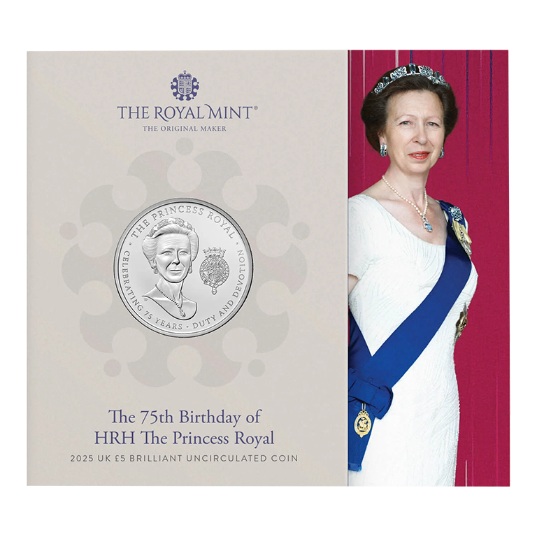2025 £5 75th Birthday of HRH The Princess Royal UNC Coin