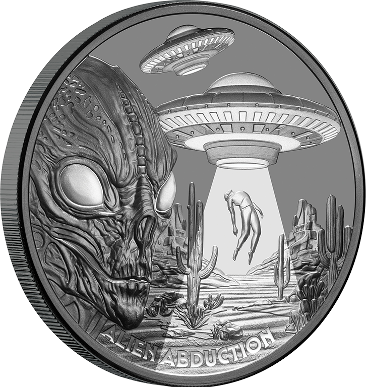 2025 $1 Alien Abduction 1oz Silver Black Proof Coin