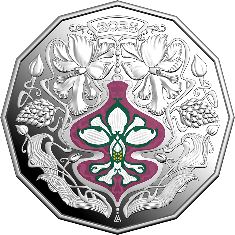 2025 50c Christmas Festive Florals Silver Proof Coin