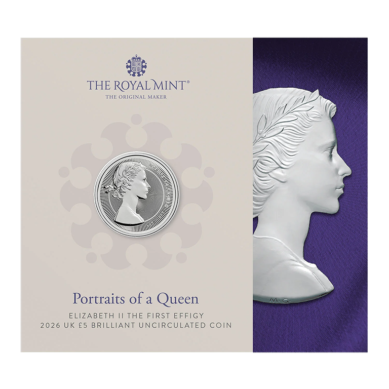 2026 £5 Portraits of a Queen Elizabeth II The First Effigy BUNC Coin
