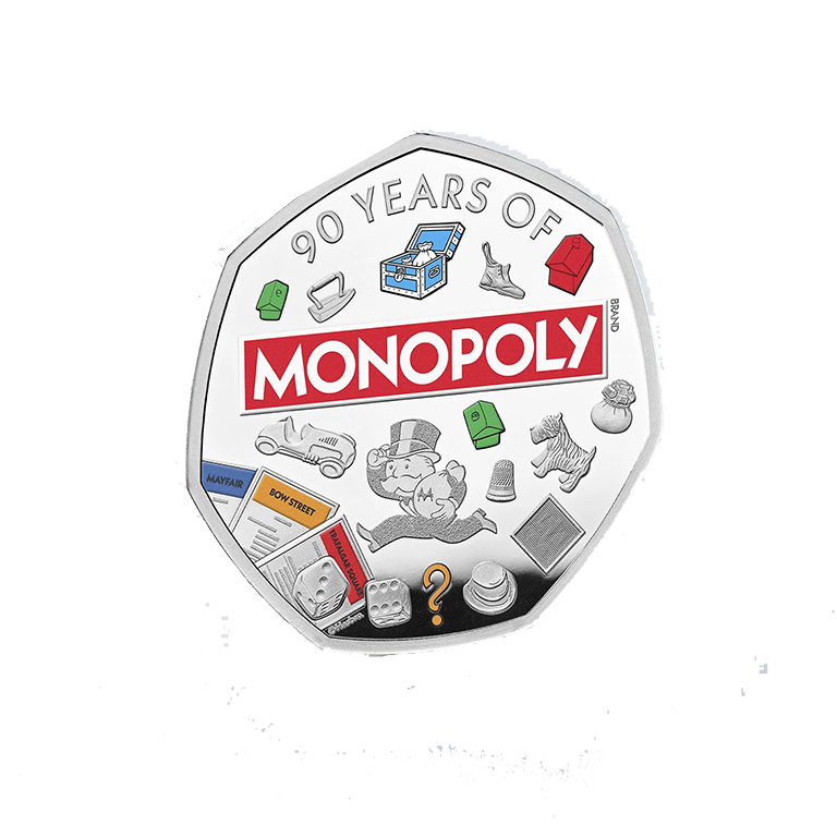2025 50p Monopoly Coloured Silver Proof Coin
