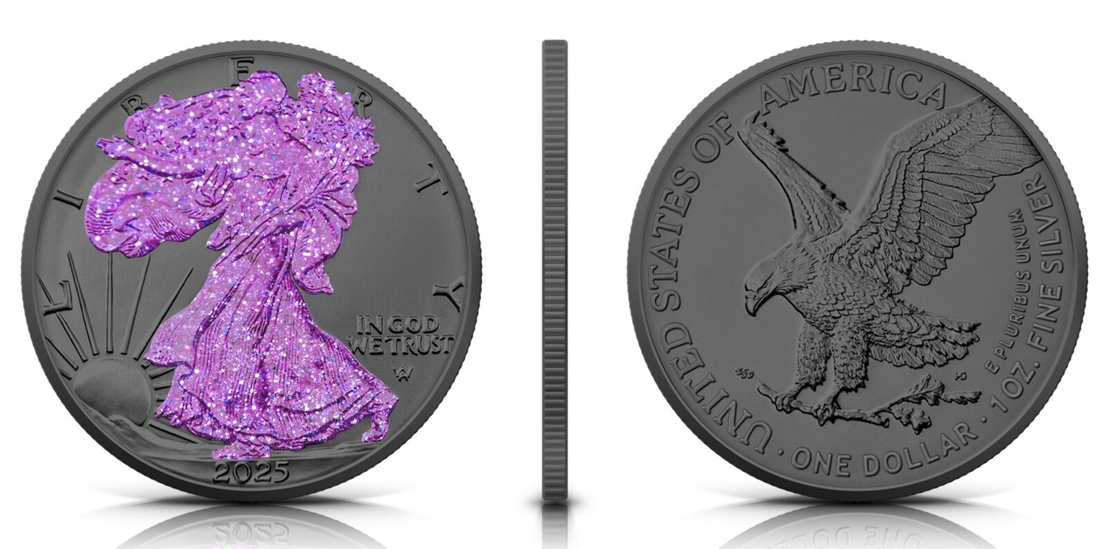 2025 American Silver Eagle 1oz Dark Rose Holo Edition