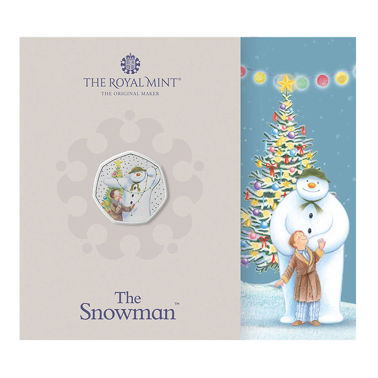 2025 50p The Snowman Coloured BUNC Coin