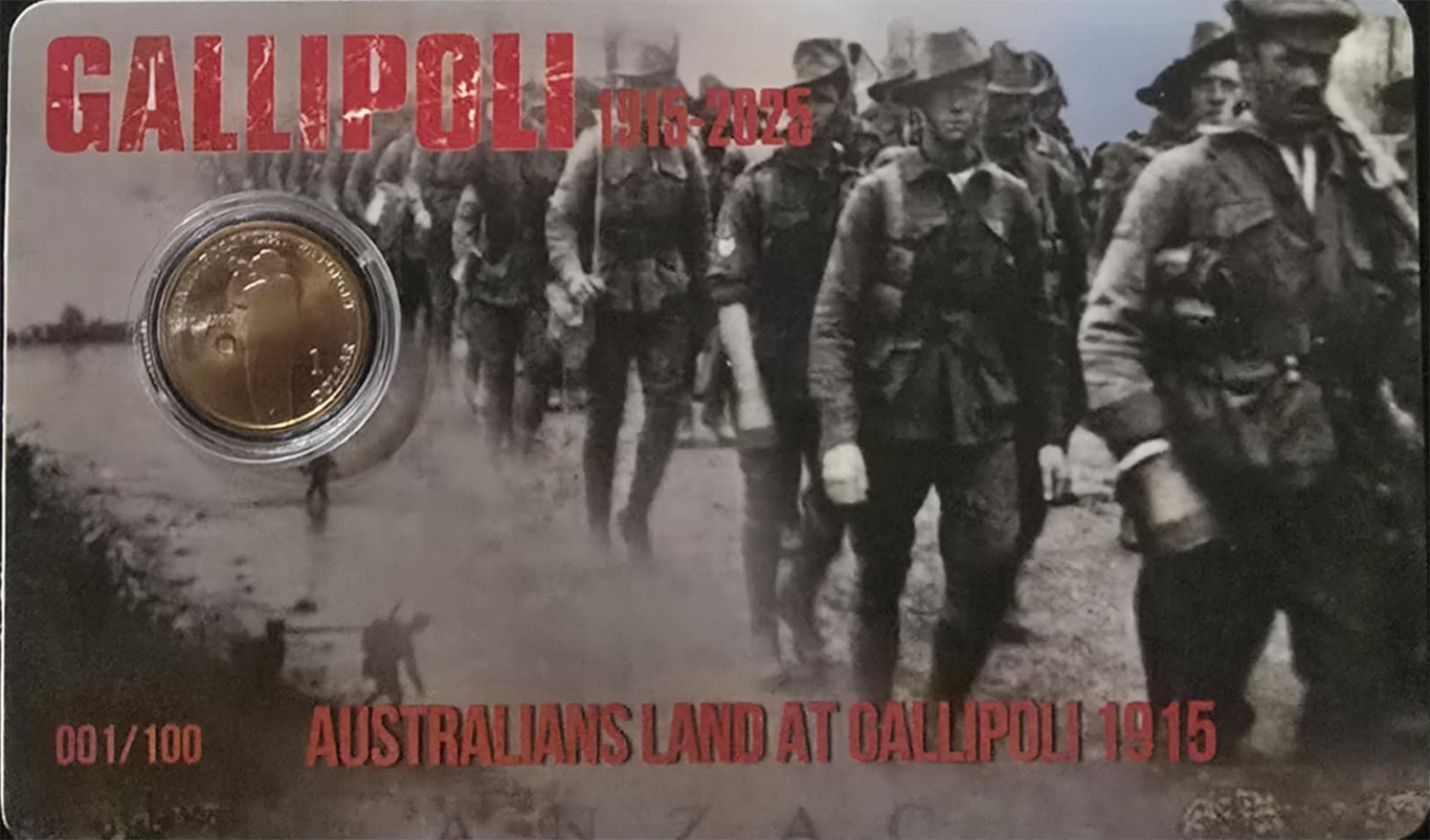 Gallipoli 1915 Coin Card from Greenstar Creations
