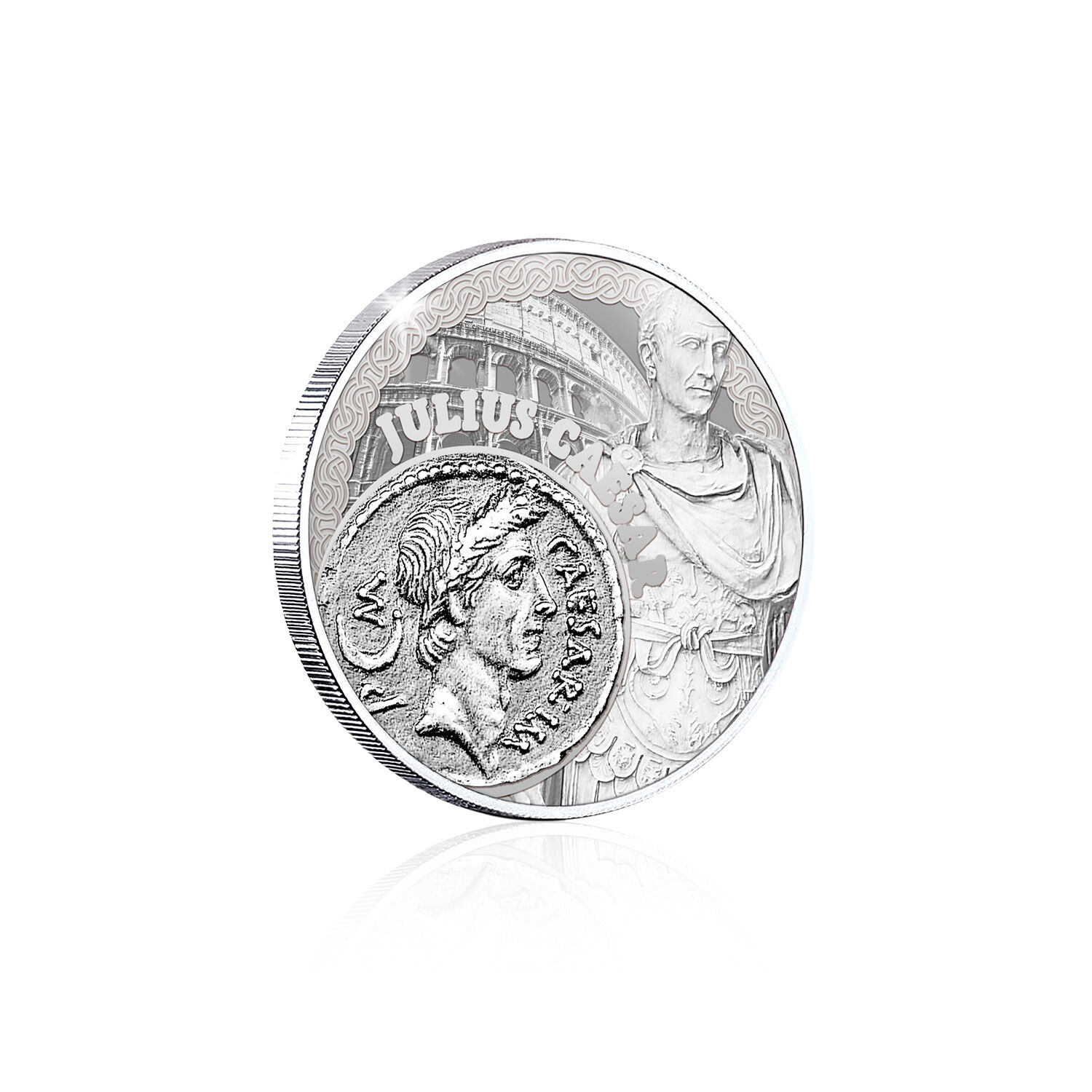 2025 50c Roman Empire Julius Caesar Silver Plated BU Coin