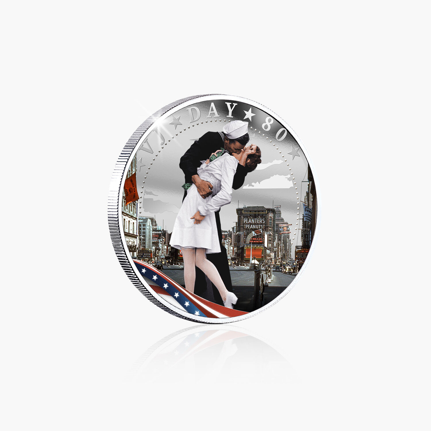 2025 50c Victory in Japan Day 80th Anniversary Silver Plated BU Coin